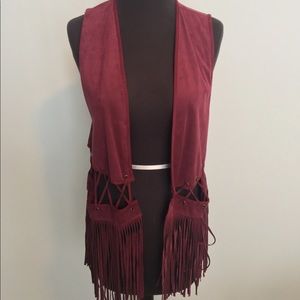 Coco + Jameson Suede Fringe Vest